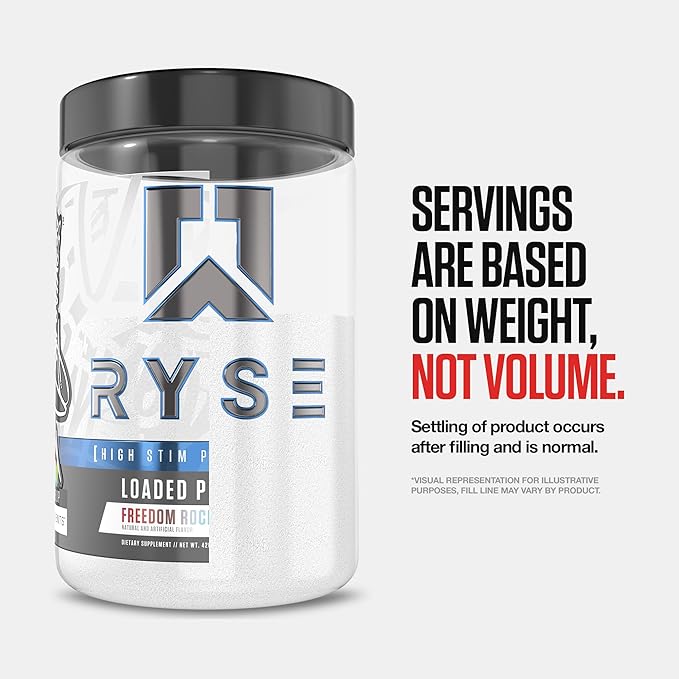 Ryse Loaded Pre Workout Powder - Ring Pop Cherry - Daily Pre-Workout for Men & Women with 325mg Caffeine, Beta Alanine, and Citrulline for Pump, Focus, and Energy - 30 Servings