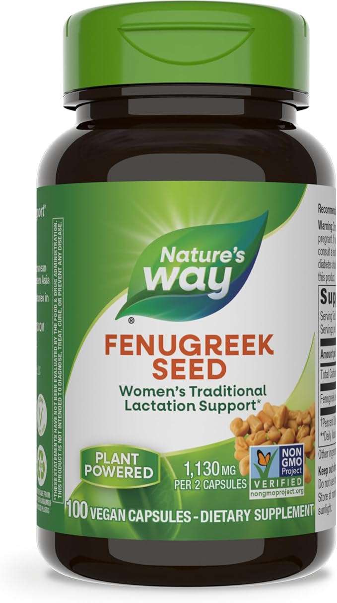 Nature's Way Fenugreek Seed, Traditional Lactation/Breastfeeding Support*, Non-GMO Project Verified, Vegan, 100 Capsules