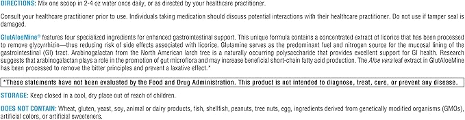 XYMOGEN GlutAloeMine Powder - Supports Gut Health - 3000 mg L Glutamine Powder with DGL Deglycyrrhizinated Licorice, Aloe Vera Extract, Arabinogalactan for GI Health (12.28 oz)