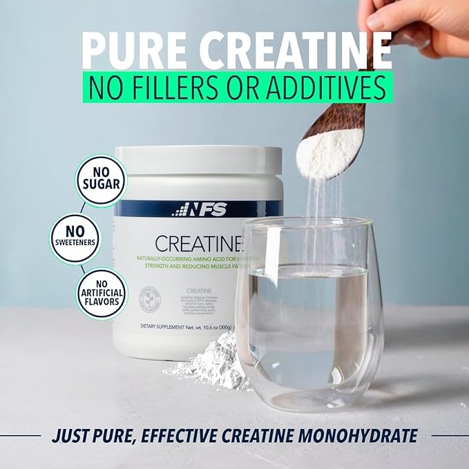 NF Sports Creatine Energy Protein Powder,Unflavored Protein Powder for Muscle Recovery & Strength, Sports Drink Powder, Dietary Supplement, No Artificial Flavors (300g, 60 Servings)
