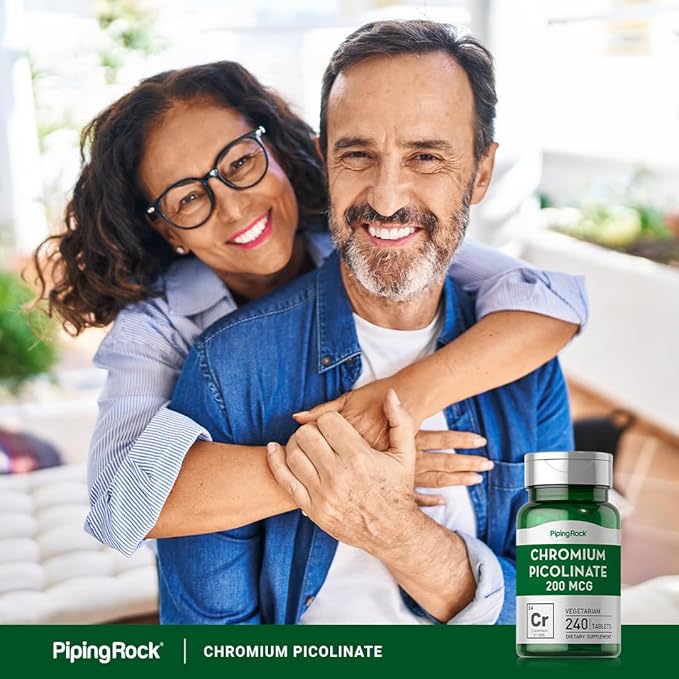 Piping Rock Chromium Picolinate 200mcg | 240 Tablets | Trace Mineral Supplement | Vegetarian, Non-GMO, Gluten Free