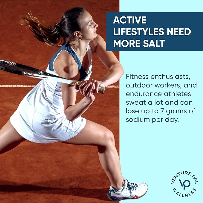 Venture Pal High Sodium Sugar-Free Electrolyte Powder Packets - Hydration Packets with Sodium, Potassium & Magnesium | Zero Calories | Vegan, Keto, and Paleo Friendly | 16 Sticks