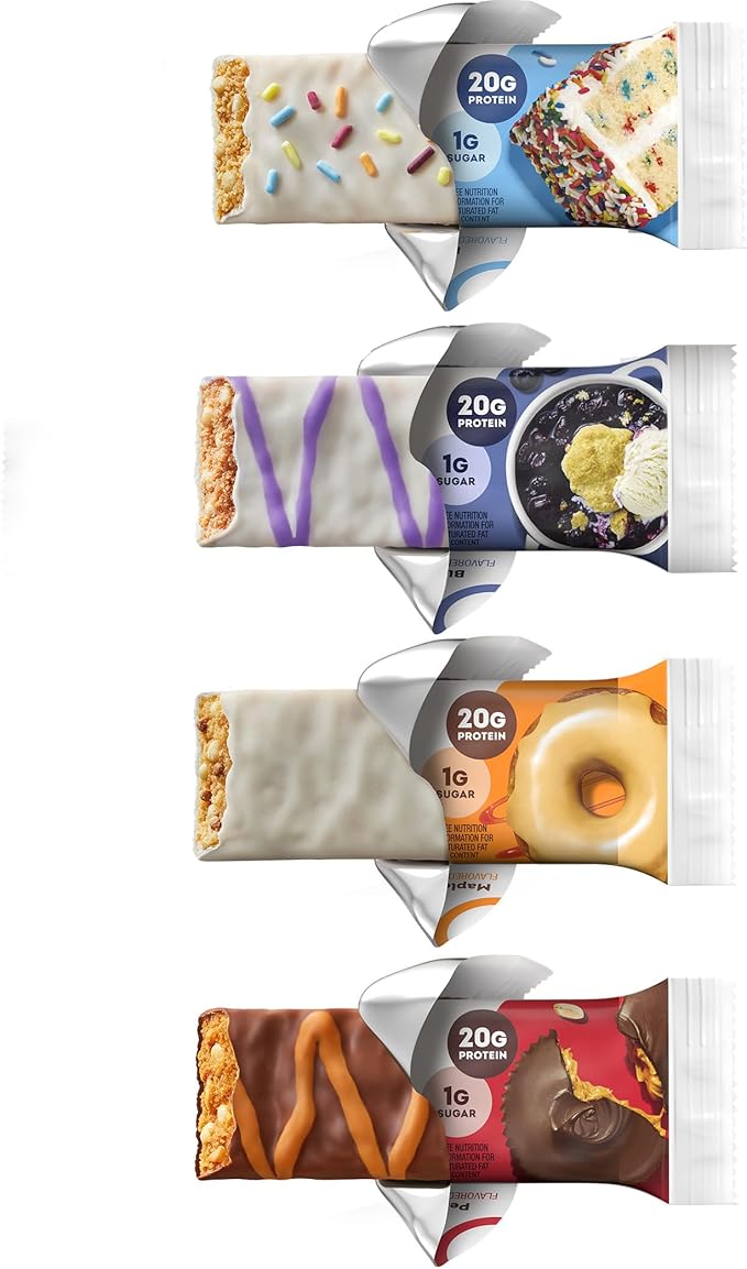 ONE Protein Bars, Sampler Variety Pack, Gluten Free with 20g Protein and 1g Sugar, Pantry Staples, 2.12 oz (8 Count)