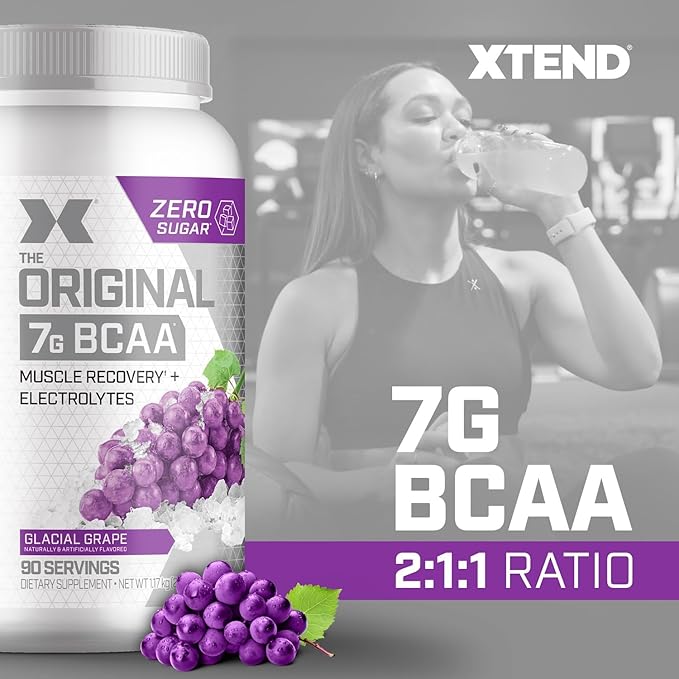 Original BCAA Powder 7g BCAA and 2.5g L-Glutamine, Sugar Free Post Workout Muscle Recovery Drink with Amino Acids for Men & Women, 90 Servings
