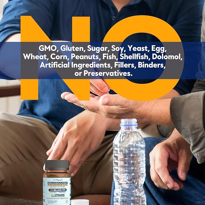 Probiotics for Women & Men 120 Billion CFU with 36 Probiotic Strains for Digestive Health and Gut Health, Delayed Release Capsules, Stomach Acid Resistant, No Need for Refrigeration 30 Capsules