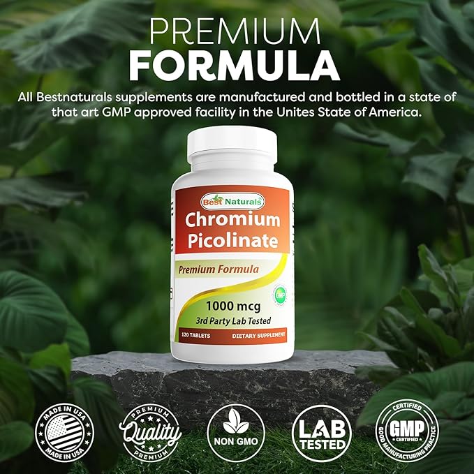 Best Naturals Chromium Picolinate 1000 mcg 120 Tablets