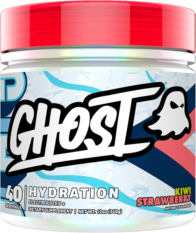GHOST Hydration, Kiwi Strawberry, 40 Serv, Electrolyte Powder - Drink Mix Supplement with Magnesium, Potassium, Calcium, Vitamin C & Taurine for Energy & Endurance - Vegan, Free of Soy, Sugar & Gluten
