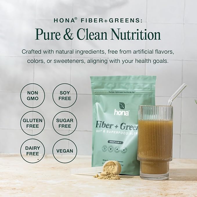 Gut & Superfood Blend, Greens Powder with Prebiotics, Probiotics, Fiber & Natural Caffeine, Gluten Free, Sugar Free, Dairy Free, Vegan, Non GMO Greens Superfood Powder (7)
