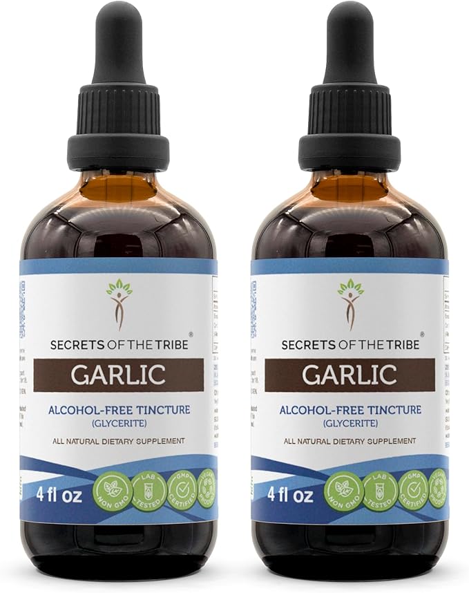 Garlic Tincture Alcohol-Free Liquid Extract, Garlic Dried Bulb (2x4 FL OZ)