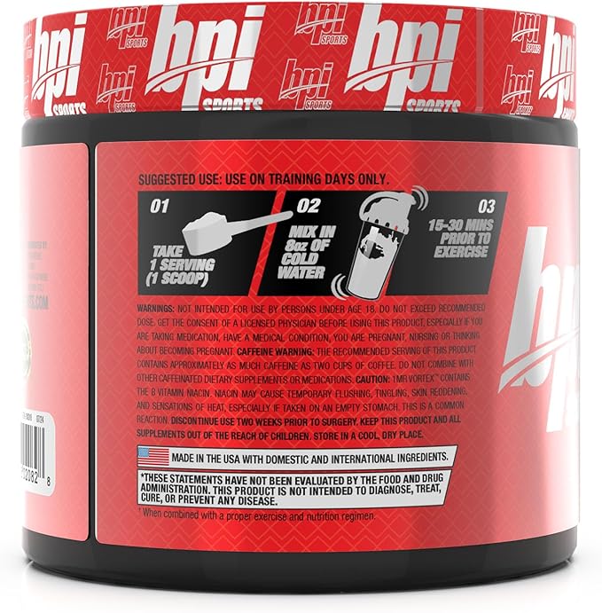BPI Sports 1.M.R Vortex Pre Workout Powder – Sour Watermelon – 50 Servings – High Stim Preworkout for Men & Women with Glycerol, Caffeine, Niacin, and Herbal Extracts – Energy, Focus & Endurance