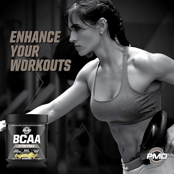 PMD Sports CG5 - Premium Creatine and L-Glutamine Powder (60 Servings) & PMD Sports BCAA Stim Free Amino Acids for Enhanced Recovery - Lemonade (30 Servings)