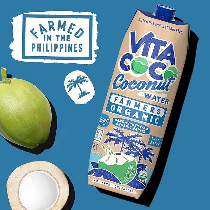 VITA COCO Organic Coconut Water, 33.8 FZ (Pack of 4)