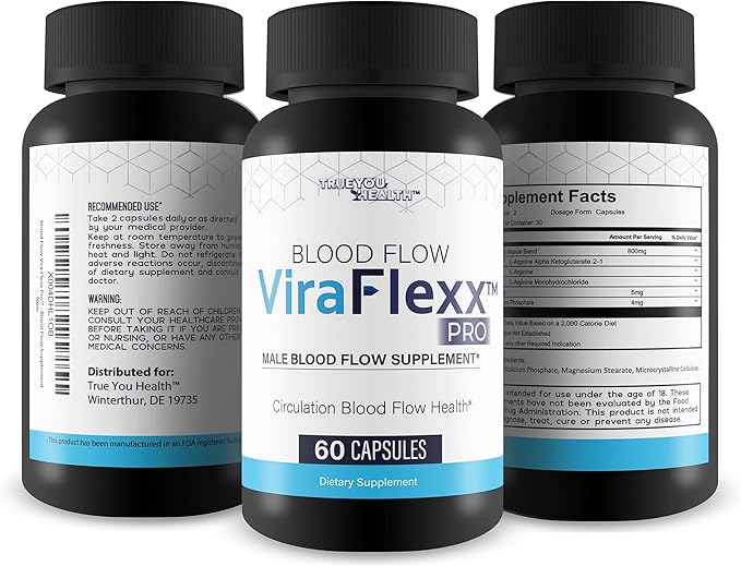 Blood Flow Vira Flexx Pro - Our Best Blood Circulation Supplements - Best Blood Flow Mens Blood Flow Care - Mens Blood Flow Supplement - Blood Circulation Pills for Better Blood Flow Boost Blood Flow