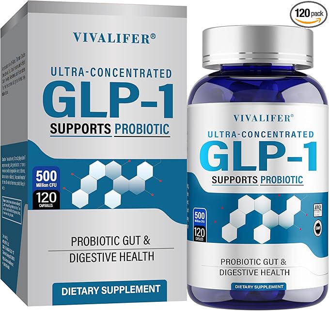 GLP-1 Supplement, 120 Capsules GLP-Activate with CFU Multi-Strain Probiotics for Gut Health, Digestive, Immune & Overall Health for Men & Women