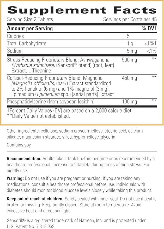 Integrative Therapeutics - Cortisol Manager - Supplement with Ashwagandha and L-Theanine - Supports Relaxation & Calm* - 90 Tablets