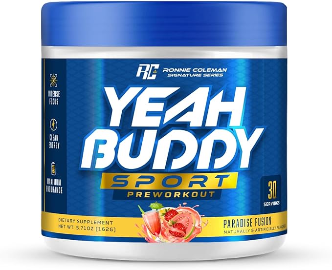 Ronnie Coleman Signature Series New Pre Workout Powder for Women & Men, Preworkout w/Amino Acid Beta Alanine, L Citrulline, Caffeine for Energy Support, Endurance & Focus, Paradise Fusion 30 Serving