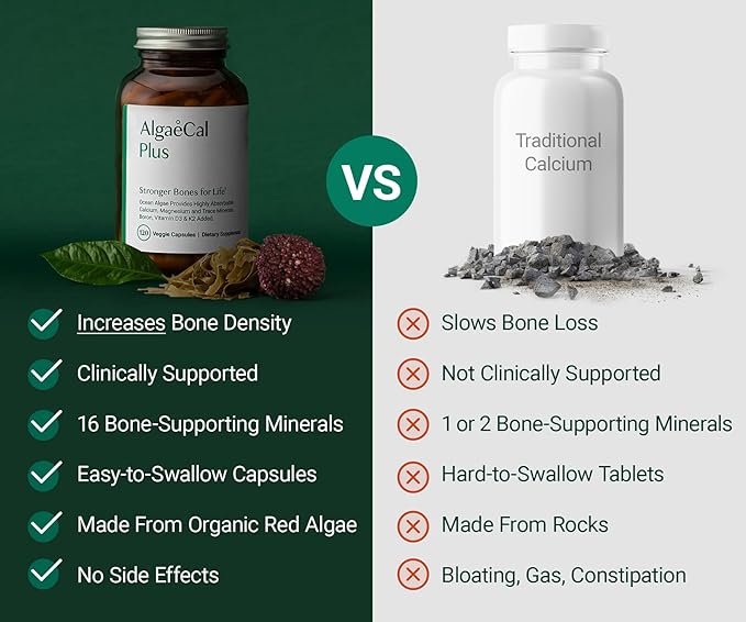 AlgaeCal Bundle - All Natural Calcium Supplement VIT D3 & K2, Magnesium, Boron and Trace Minerals & Triple Power Omega-3 Fish Oil Natural Liquid Emulsion with EPA DHA Curcumin, Astaxanthin