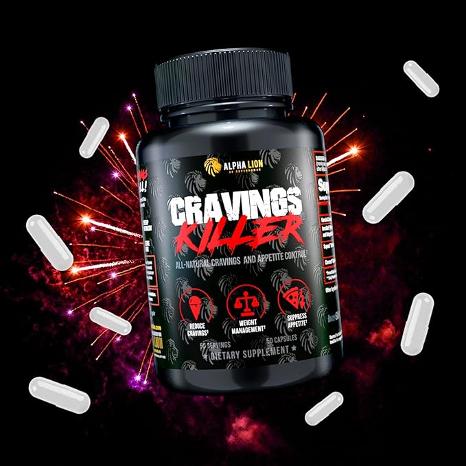 Alpha Lion Cravings Killer Supplement with Saffron Extract & Garcinia Cambogia Extract for Metabolism & Diet Support, Helps Control Hunger & More (50 Capsules)