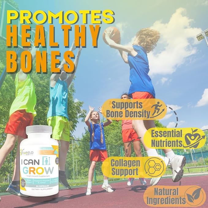 I Can Grow Height Growth Supplement for Kids & Teens | Supports Natural Growth & Bone Health with L arginine, Vitamin D Maximizer for true height | Kids Vitamins Multivitamin | Vitaminas Para Niños