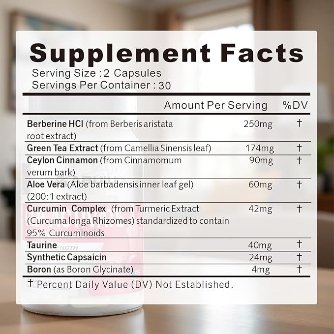 GLP-1 Supplement Support GLP Activate Weight Management & Appetite Control, Natural Metabolism Boost & Gut Health Support, with Berberine HCI, Third-Party Tested, USA-Made, 120 Capsules / 2 Packs