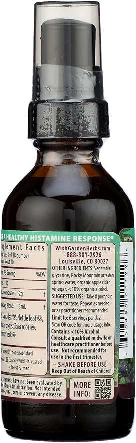 WishGarden Herbs Kick-Ass Allergy for Pregnancy - Plant-Based Herbal Allergy Supplement w/Nettle Leaf, Echinacea & Yerba Santa, Safely Supports Healthy Histamine Response to Seasonal Irritants, 2oz