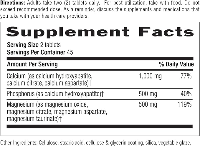 Country Life Target-Mins Calcium Magnesium Complex 1000mg/500mg, 90 Tablets, Certified Gluten Free, Certified Vegan, Certified Non-GMO Verified