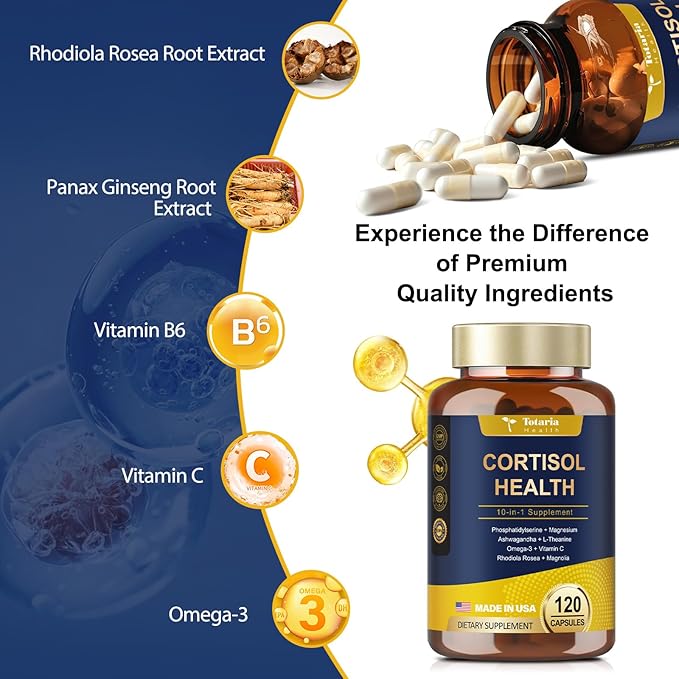 Cortisol Supplement with Ashwagandha,Magnesium,Rhodiola Rosea,L Theanine,Hormone Balance for Women Mood, Focus, Sleep Support 120 Vegan Capsules (Pack of 2)