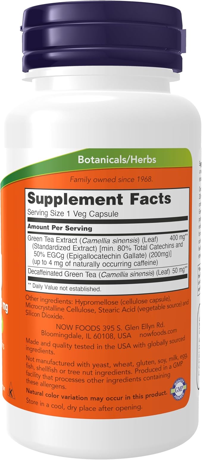 NOW Foods Supplements, EGCg Green Tea Extract 400 mg, Free Radical Scavenger*, 90 Veg Capsules