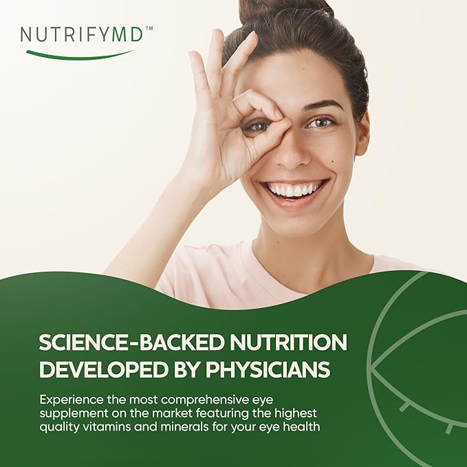 Advanced Eye Health Vitamin and Mineral Supplement with Lutein, Zeaxanthin, Omega-3, and B Vitamins - 60 Capsules