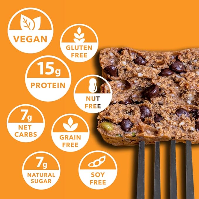Feel Vegan Protein Bars - Keto, Gluten Free, Organic, 15g Protein - Dairy Free, Low Sugar - Variety Pack (6 Flavors, 6 Pack)