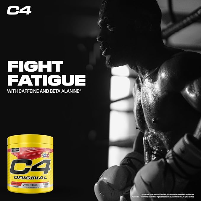 C4 Original Pre Workout – POPSICLE Cherry - Pre-Workout for Endurance, Focus & Performance with 200mg Caffeine, Beta-Alanine, Creatine Nitrate, L-Arginine & PeptiPump – Sugar Free, 25 Servings