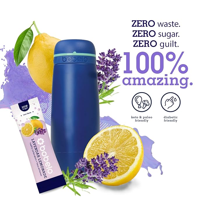 Self Carbonating Hydration Packets, Lavender Lemonade, 30 Pack, Sparkling Water & Soda Alternative, Sugar Free Electrolytes Powder Packets, Water Enhancer Drink Mix, Low Calorie, Keto Friendly