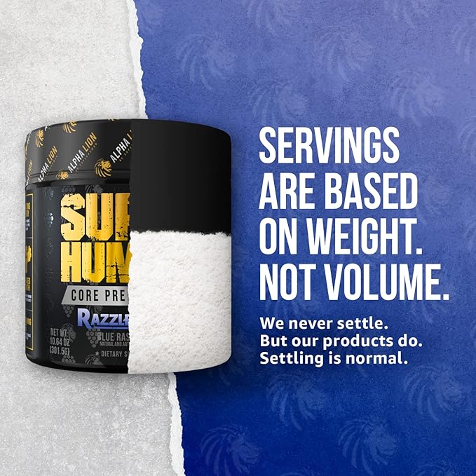 ALPHA LION Core Pre Workout w/Creatine for Performance, Beta Alanine for Muscle, Powder, L-Citrulline for Pump & Tri-Source Caffeine for Sustained Energy (30 Servings, Blue Raspberry Flavor)
