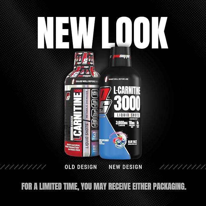 PROSUPPS L-Carnitine Liquid 3000, Stimulant-Free Liquid Shots for Men & Women - Clean Workout Drink for Energy, Performance & Muscle Recovery - No Sugar, No Carbs - 31 Servings, Blue Razz