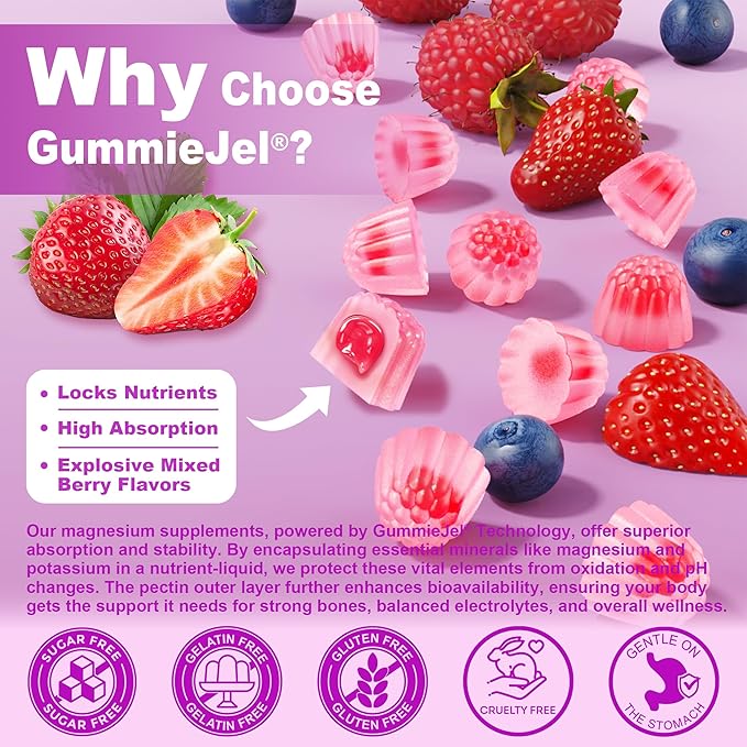 Sugar-Free Magnesium Gummies 400mg | Made in USA | 5-in-1 Complex: Glycinate, Citrate, Malate, Chloride & Taurate | with Ashwagandha, Vitamin D3 & Zinc | Muscle, Mood & Energy Support | Vegan, 2-Pack