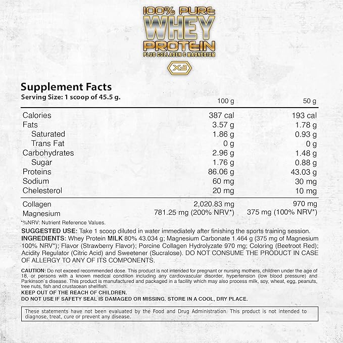 DL 100% Pure Whey Protein Powder + Collagen & Magnesium | 43g Protein – 8.7g BCAA – 0g Fat | Muscle Gain, Recovery & Nutrient Delivery | Immune Support | Quick & Easy Mixing Protein Powder | 2 lb