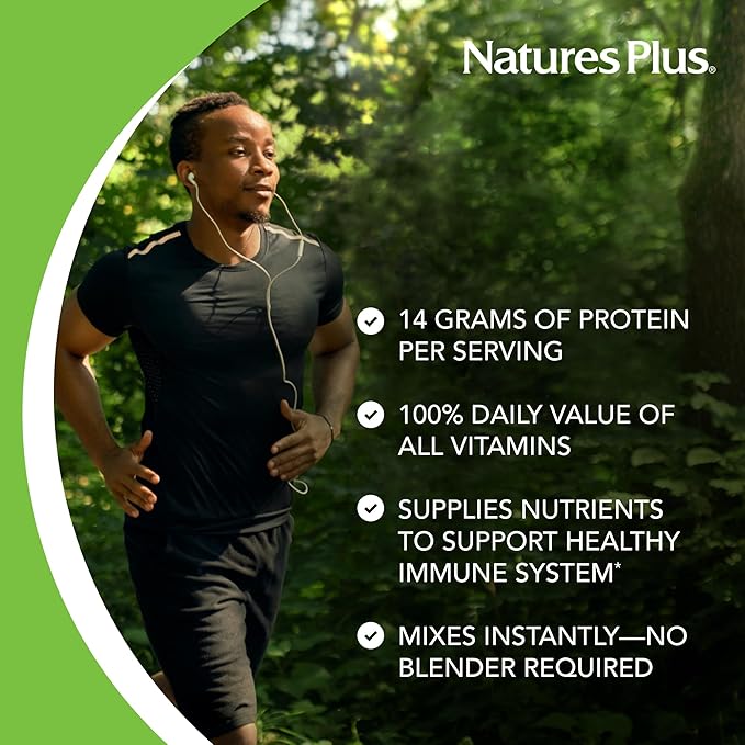 NaturesPlus SPIRU-TEIN, Cherries Jubilee - 2.1 lbs - Plant-Based Protein Powder - Vegetarian, Gluten Free - 30 Servings