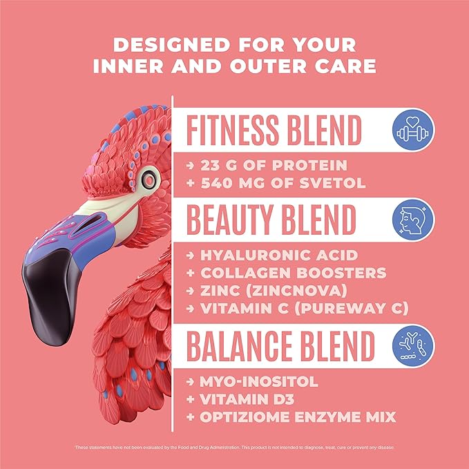 Fitmingo Vegan Protein Powder with Inositol, Collagen Boosters, Hyaluronic Acid and Vitamins | Low Carb, Dairy Free, Low Calorie | 23g Plant Based Blueberry Protein Powder with Myo-Inositol