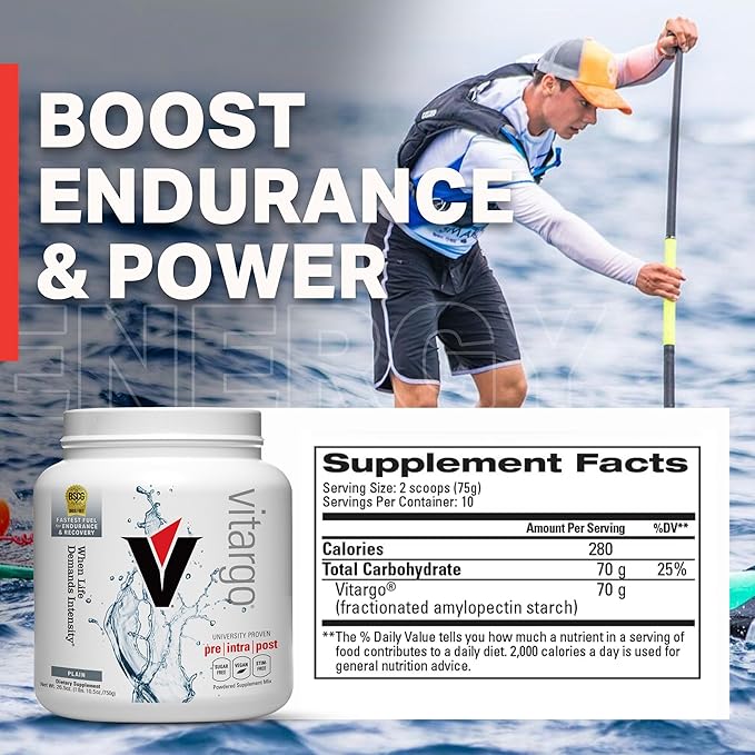 Vitargo Carbohydrate Powder | Feed Muscle Glycogen 2X Faster | 1 LB Unflavored Pre Workout & Post Workout Recovery Powder| Carb Supplement for Recovery, Endurance, Gain Muscle Mass