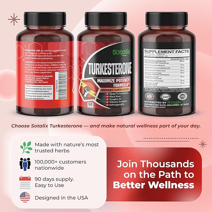 Ultra Turkesterone Ajuga Turkestanica Standardized 20% Turkesterone High Potency with Maca Root Tribulus Terrestris - Muscle Growth Energy Memory Support