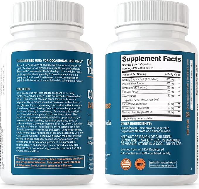 Dr. Tobias Colon 14 Day Cleanse and Digestive Enzymes - Supports Temporary Detox and Ongoing Digestive Health, Non-GMO