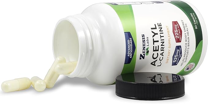 Zenesis Labs Acetyl L-Carnitine with Alpha Lipoic Acid Bulk 3-Bottle, 270 Capsule Supply (90 Capsules/Bottle)