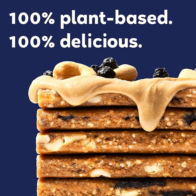 GoMacro Macrobar Organic Vegan Protein Bars - Blueberry + Cashew Butter (2.3 Ounce Bars (Pack of 12)