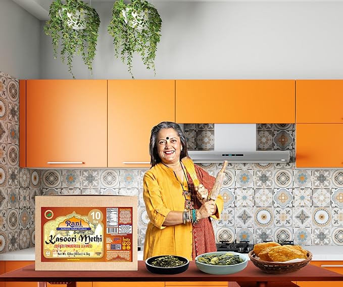 Rani Fenugreek Leaves Dried (Kasoori Methi) 160oz (10lbs) 4.54kg Bulk Box ~ All Natural | Vegan | Gluten Friendly | NON-GMO | Kosher | Indian Origin