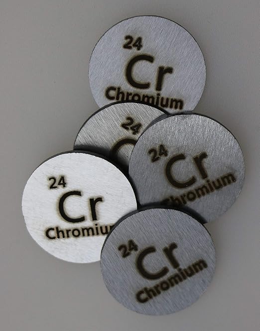 Chromium (Cr) 24.26mm Metal Disc 99.99% Pure for Collection or Experiments