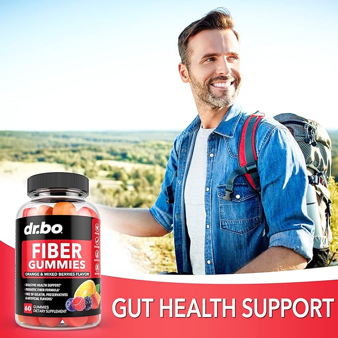 Fiber Gummies for Adults & Kids - Tasty Gummy Prebiotic Fiber Supplement, Max Digestive Gut Health Supplements for Women & Men - Daily Cleanse High Chicory Root Inulin Prebiotics - 60 Chewable Gummies