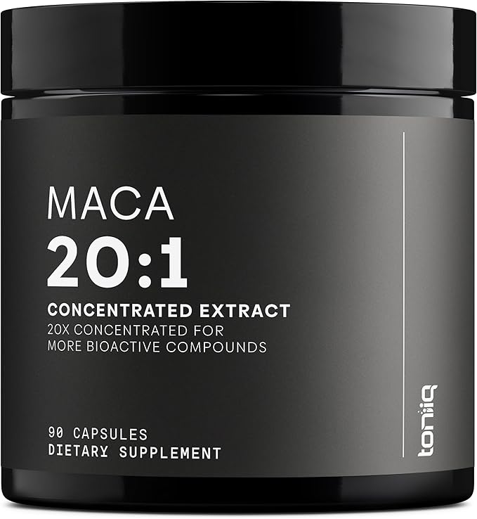Maca Root - Ultra High Potency 20:1 Extract - Black, Red and Yellow Maca Complex - Single Origin, Wildcrafted & Highly Concentrated - Third-Party Lab Tested - 90 Capsules