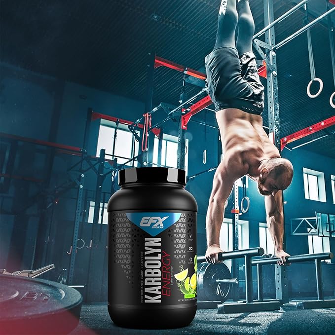 EFX Sports Karbolyn Energy | Performance Carbohydrate Powder + Caffeine | Carb Load & Energize | 250mg Caffeine | Sugar Free | 36 Servings (Lemon Lime)