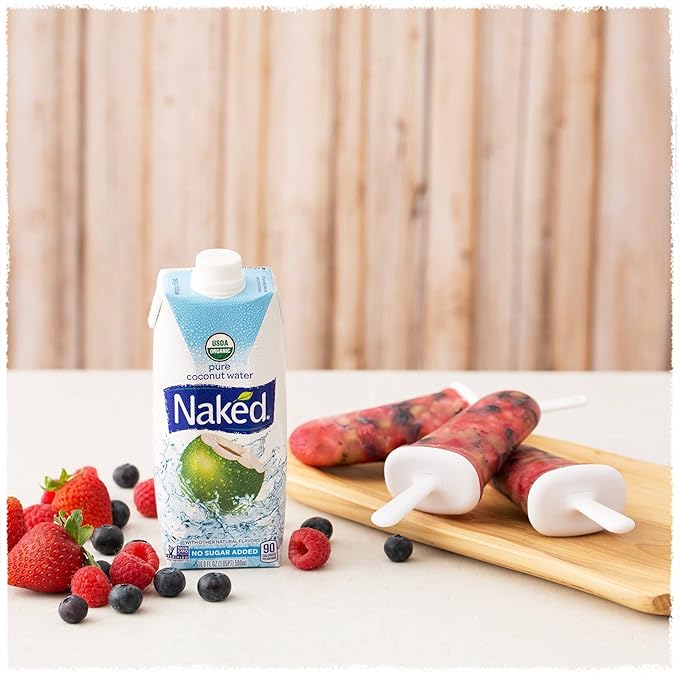 NAKED JUICE 100% Organic Pure Coconut Water, USDA Organic Certified, NON GMO Project Verified, 16.9 Ounce(Pack of 12)