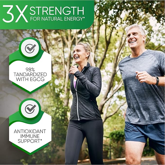 Green Tea Extract Pills - Powerful Antioxidant Supplement - 98% Standardized EGCG 1000mg for Natural Energy with Polyphenols - Gentle Caffeine - 120 Capsules